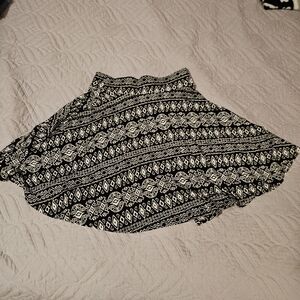 Decree Black and White High-Low Skater Midi Skirt